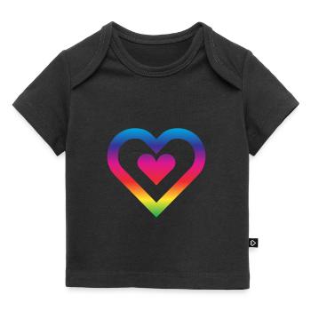 Regenbogen Herz Homosexualität LGBT Liebe - Baby Premium Organic T-Shirt - Schwarz - Vorne