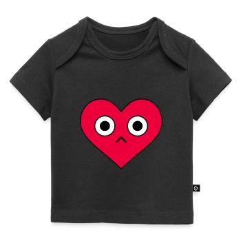 Rotes Herz Gesicht Valentinstag Liebe - Baby Premium Organic T-Shirt - Schwarz - Vorne