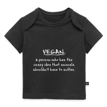 vegan - T-shirt Premium bébé bio - noir - Devant