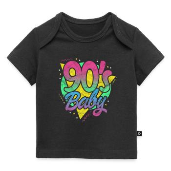 90-talet - T-shirt Premium baby ekologisk - svart - Fram