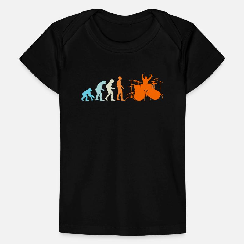 Batteur Batteur Drummer Evolution Singe Homme T-shirt Premium bébé bio