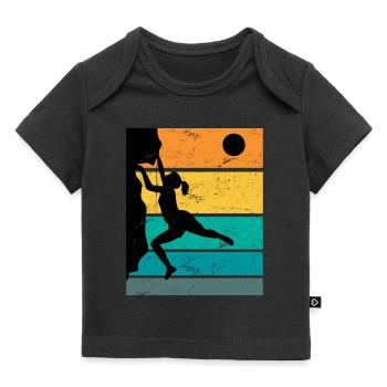 Retro Boulder Felsklettern Freiklettern - Baby Premium Organic T-Shirt - Schwarz - Vorne