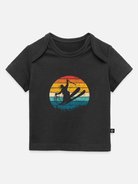 Sci Sci Neve Inverno Ski Holiday Gift - T-shirt Premium neonato bio - nero