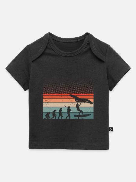 Retro Wing Foil Wing Surfer - Baby Premium Organic T-Shirt - Schwarz