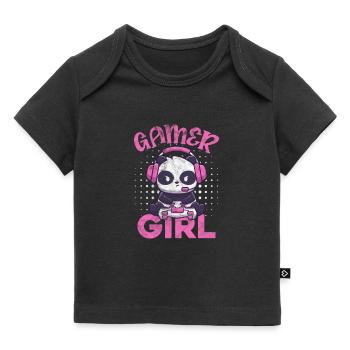 Panda Gamer Girl - Baby Premium Organic T-shirt - black - Front