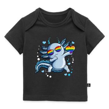Herzen Luftblasen unter Wasser LGBTQ Herz Axolotl - Baby Premium Organic T-Shirt - Schwarz - Vorne