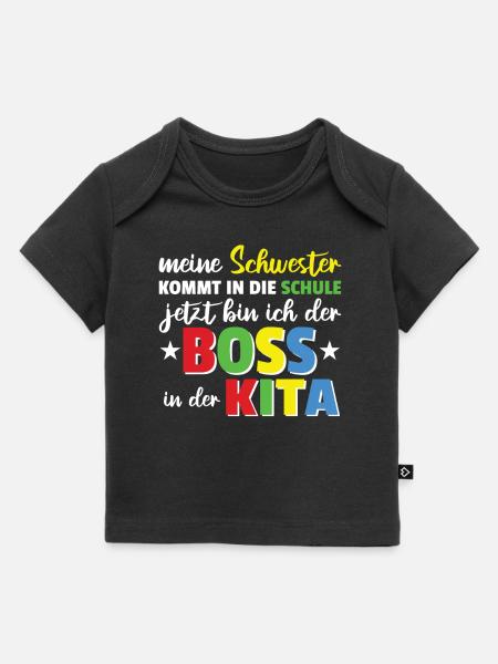 kleine geschwister Kita Shirt für Jungen - Baby Premium Organic T-Shirt - Schwarz