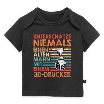 L’impression 3D Ne sous-estimez jamais un vieil homme avec - T-shirt Premium bébé bio - noir - Devant