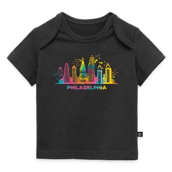 Philadelphie : Skyline, Philadelphie - T-shirt Premium bébé bio - noir - Devant