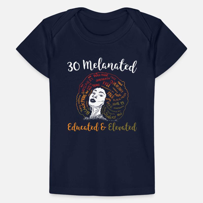 30 Melanated Educated & Elevated Juneteenth Baby Premium Organic T-Shirt