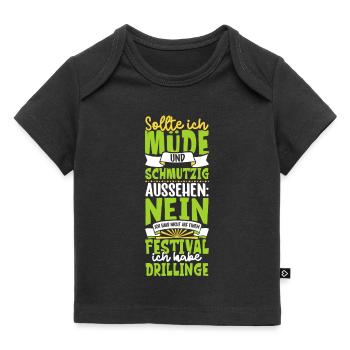 Müde und schmutzig - Drillinge - Baby Premium Organic T-Shirt - Schwarz - Vorne