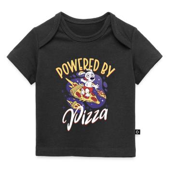 Drevet af Pizza - Pizza Expert - Premium baby t-shirt økologisk - sort - Foran