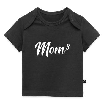 Moeder van drie tot de macht van 3 - Baby Premium t-shirt biologisch - zwart - Voor