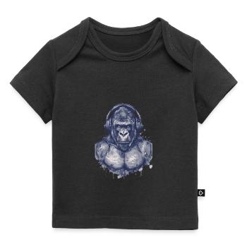 Muscle Gorilla Beats Gym Motivation - Baby Premium Organic T-Shirt - Schwarz - Vorne