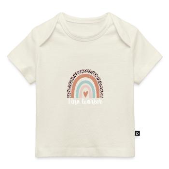 Travailleur de ligne Rainbow Leopard Travailleur de ligne drôle - T-shirt Premium bébé bio - marine foncé - Devant