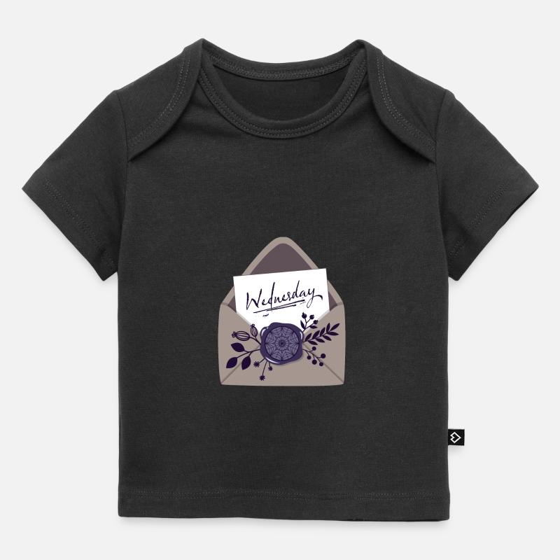 Lettre avec cachet de cire et fleurs - T-shirt Premium bébé bio - noir