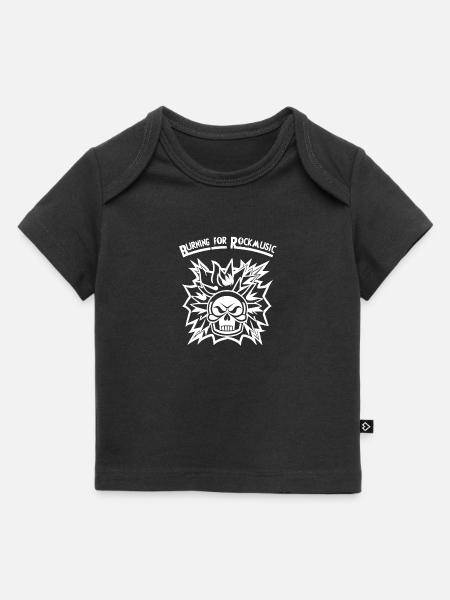 Burning for Rockmusik - Skull - Baby Premium Organic T-Shirt - Schwarz