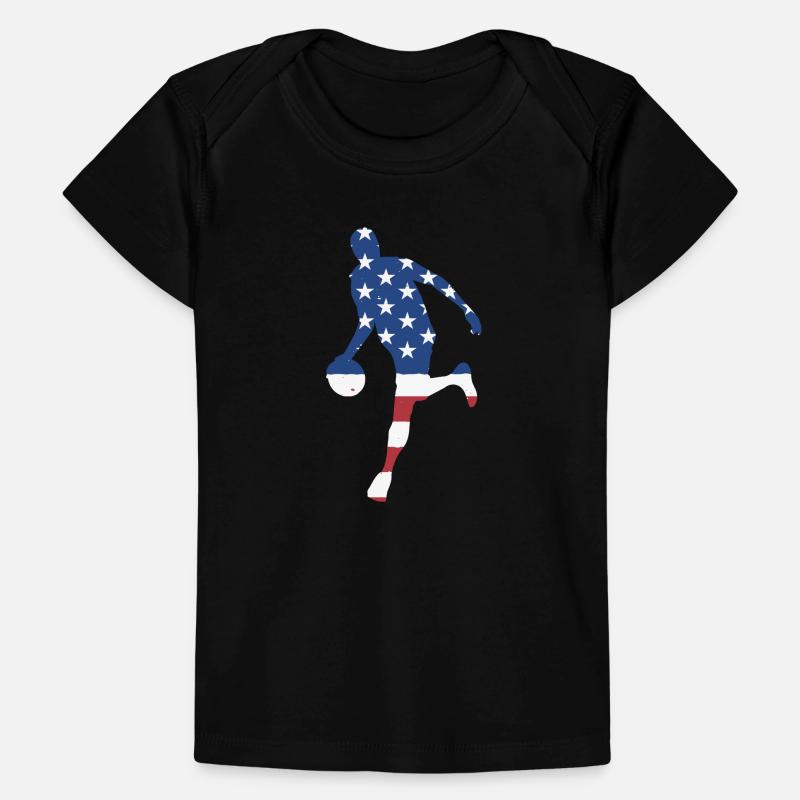 Sport Us Flag Basket T-shirt Premium neonato bio