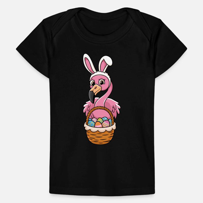 Pretty Easter Flamingo with Easter Basket Baby Premium Organic T-shirt