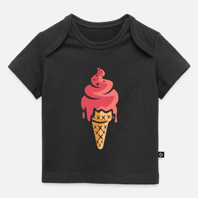 Fond de crème glacée dessin animé - T-shirt Premium bébé bio - noir