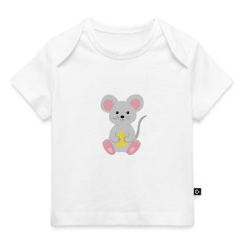 Mouse with cheese - Baby Premium Organic T-shirt - dark navy - Front