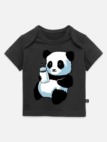 Panda Partnershirt - Baby - Baby Premium Organic T-shirt - black
