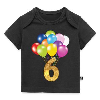 6 children birthday happy birthday - Baby Premium Organic T-shirt - black - Front