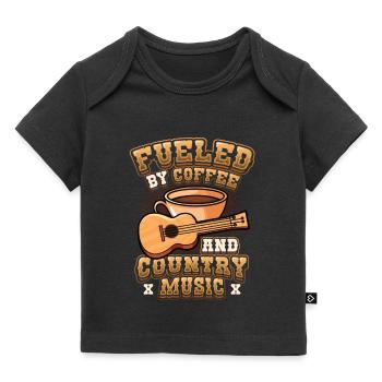 Powered by coffee and country music. - Baby Premium Organic T-shirt - black - Front