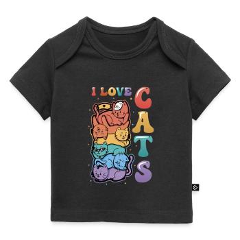 I love cats - Baby Premium Organic T-shirt - black - Front