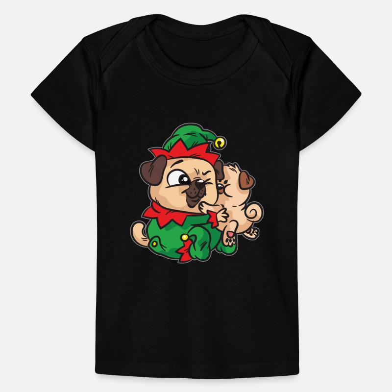 Elf Mops kuscheln Weihnachtskleid Baby Premium Organic T-Shirt