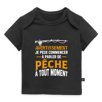 Parler de Pêche à tout moment cadeau chasseur - T-shirt Premium bébé bio - noir - Devant