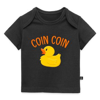 Canard Humour Vilain Petit Canard Coin Coin - T-shirt Premium bébé bio - noir - Devant