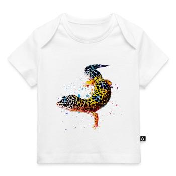 Leopard Gecko Reptilienhalter Eidechse Aquarell - Baby Premium Organic T-Shirt - Dunkelnavy - Vorne