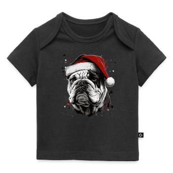 Anglais xmas Bulldog - T-shirt Premium bébé bio - noir - Devant