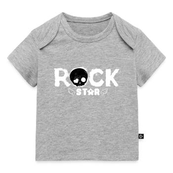 Cool Kids Rock Star black Edition - Baby Premium Organic T-Shirt - Grau meliert - Vorne