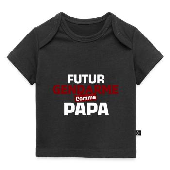 Bodysuit baby future gendarme like dad - Baby Premium Organic T-shirt - black - Front