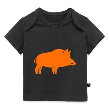 chasse sanglier chasseur - T-shirt Premium bébé bio - noir - Devant