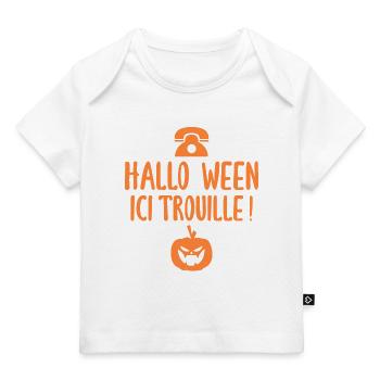 Citrouille - Halloween - Phrase drôle - T-shirt Premium bébé bio - marine foncé - Devant