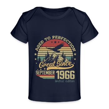 58 years old Aged to Perfection born: September 1966 - Baby Premium Organic T-shirt - dark navy - Front