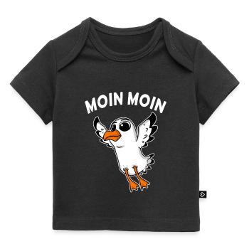 Moin Moin Baby Möwe - Baby Premium Organic T-Shirt - Schwarz - Vorne