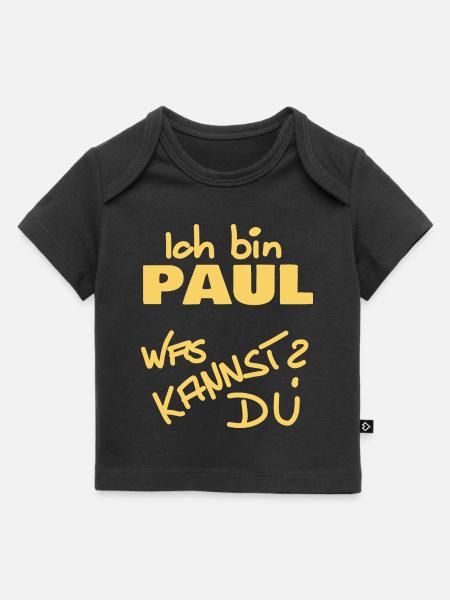 Ich heiße Paul - Baby Premium Organic T-Shirt - Schwarz