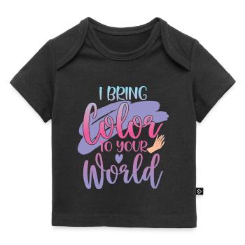 J’apporte de la couleur dans votre monde Nail Tech - T-shirt Premium bébé bio - noir - Devant