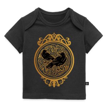 Hugin & Munin gold by the Manzanita - T-shirt Premium bébé bio - noir - Devant