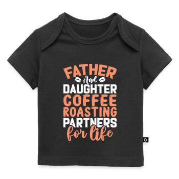 Father & Daughter Coffee Roasting - Baby Premium Organic T-Shirt - Schwarz - Vorne