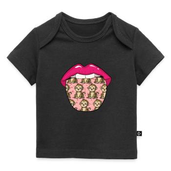 Monkey lips - Baby Premium Organic T-shirt - black - Front