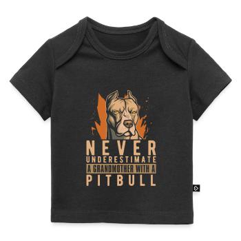 Pitbull Grand-mère Pitbull Interdiction - T-shirt Premium bébé bio - noir - Devant