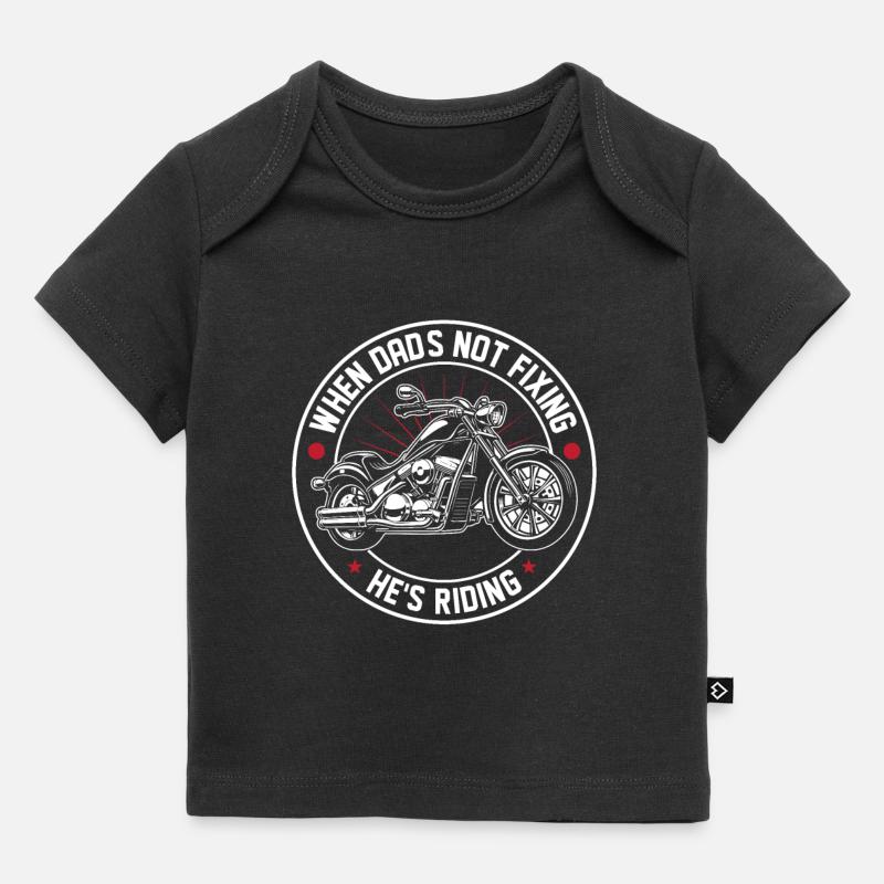 Motorrad Biker Motorbike Motorcycle Dad - Baby Premium Organic T-Shirt - Schwarz