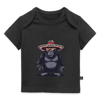 Gorilla Comic Funny Sombrero - Baby Premium Organic T-shirt - black - Front