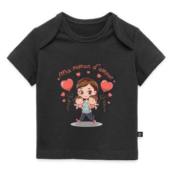 Ma maman d'amour - T-shirt Premium bébé bio - noir - Devant