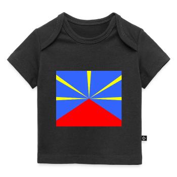 Mahaveli Drapeau Ile De La Réunion 974 - T-shirt Premium bébé bio - noir - Devant